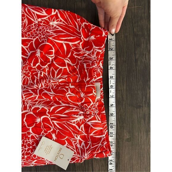 Brixton Aloha Red Indo Linen Wide Leg Pant Size S NWT Vacation Beachy Botanical - Picture 13 of 15